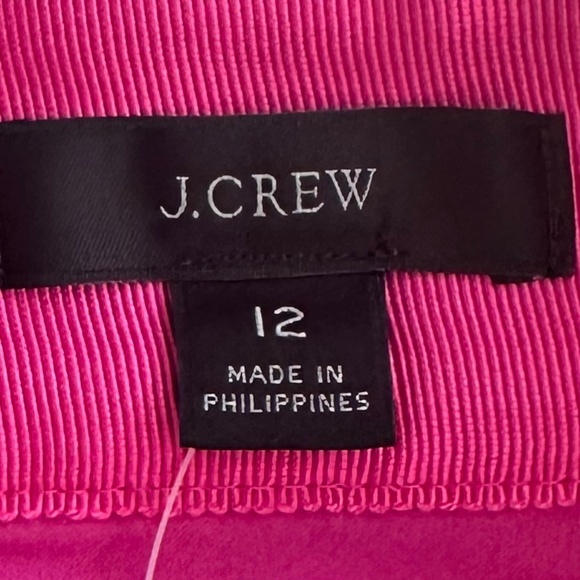 J. Crew 100% Wool Pleated Mini Skirt Hot Pink Size 12 NWT Preppy Office Academia - Picture 4 of 10